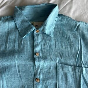 Blue Island Sky Blue Casual Button Down Shirt